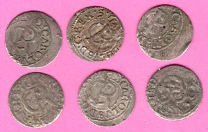 Schweden Lettland Riga & Livland Lot 6 Münzen Schilling ca 1661 Carl XI ca ss 3546 - Bild 1 von 2