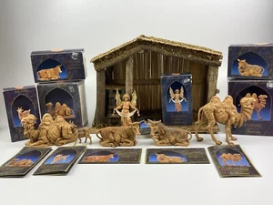 Vtg  1992 Fontanini Nativity Animals, Angel & Manger Set 7 Piece Lot Christmas - Picture 1 of 5