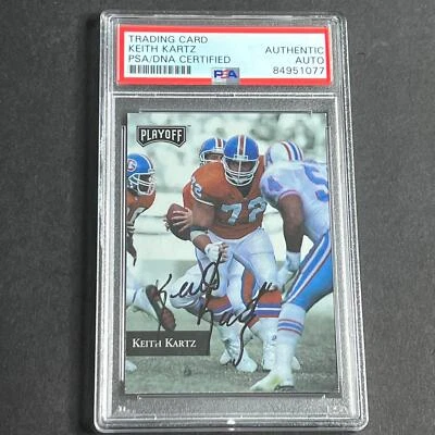 1992 Playoff #89 Keith Kartz Signed Card AUTO PSA Slabbed Broncos - Image 1 of 2