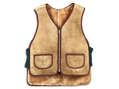 COLETE DE LÃ SHEARLING COURO CAMURÇA PELE DE CARNEIRO MASCULINO L CAÇA WESTERN G2U vintage - Imagem 1 de 4