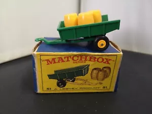 P654-MATCHBOX LESNEY No51B JOHN DEERE TRAILER WITH BOX. - Picture 1 of 12