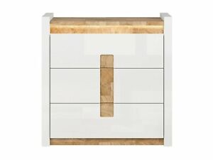 Modern, elegant chest of drawers, white high gloss fronts, high quality, Alameda