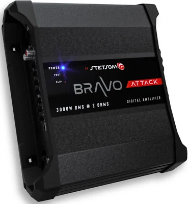 Stetsom BRAVO ATTACK 3000 Watts RMS Mono Full Range Digital Amplifier 2 OHM NEW