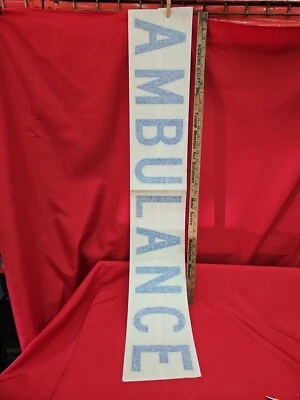Lg Ambulance Decal Sticker 44"x 6" Clear With Blue Lettering EMS Derby Man Cave  - Image 1 of 4