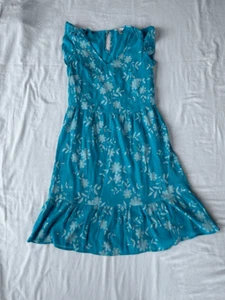 Cute Sky Blue, White Flower Midi Cato Summer Dress, Fairy-like, Flowy, Size Smal - Picture 1 of 10