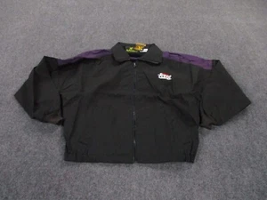 Vintage K Products Jacket Adult L Black USA 80s Racing Oil Motor Car Mens NEW - Picture 1 of 11