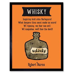 Whisky Robert Burns Flasche Schottland Usquebae Gedicht 12 x 16 Zoll gerahmter Kunstdruck - Bild 1 von 24