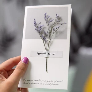 Dried Flower Greeting Cards Mother's Day Cards Valentine's Day Cards Birthday - Picture 1 of 42
