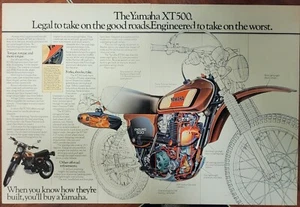 1977 Yamaha XT500 2p Motorcycle Print Ad - Picture 1 of 1