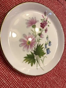 Vintage Floral Aristocrat Bone China Trinket Jewelry Dish w/gold Trim England 4” - Picture 1 of 5