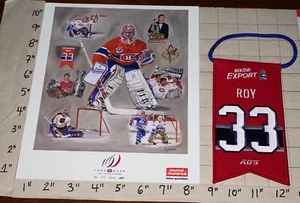 PATRICK ROY MONTREAL KANADIER #33 RUHESTAND BANNER NHL LITHOGRAMM PROGRAMM SET - Bild 1 von 6