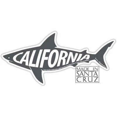 Santa Cruz or California Shark Sticker - Bumpersticker Vinyl Decal Tim Ward