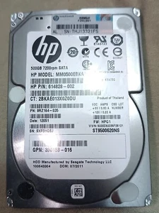 HP 500GB SATA 7200RPM 2.5" MM0500EBKAE - Picture 1 of 1