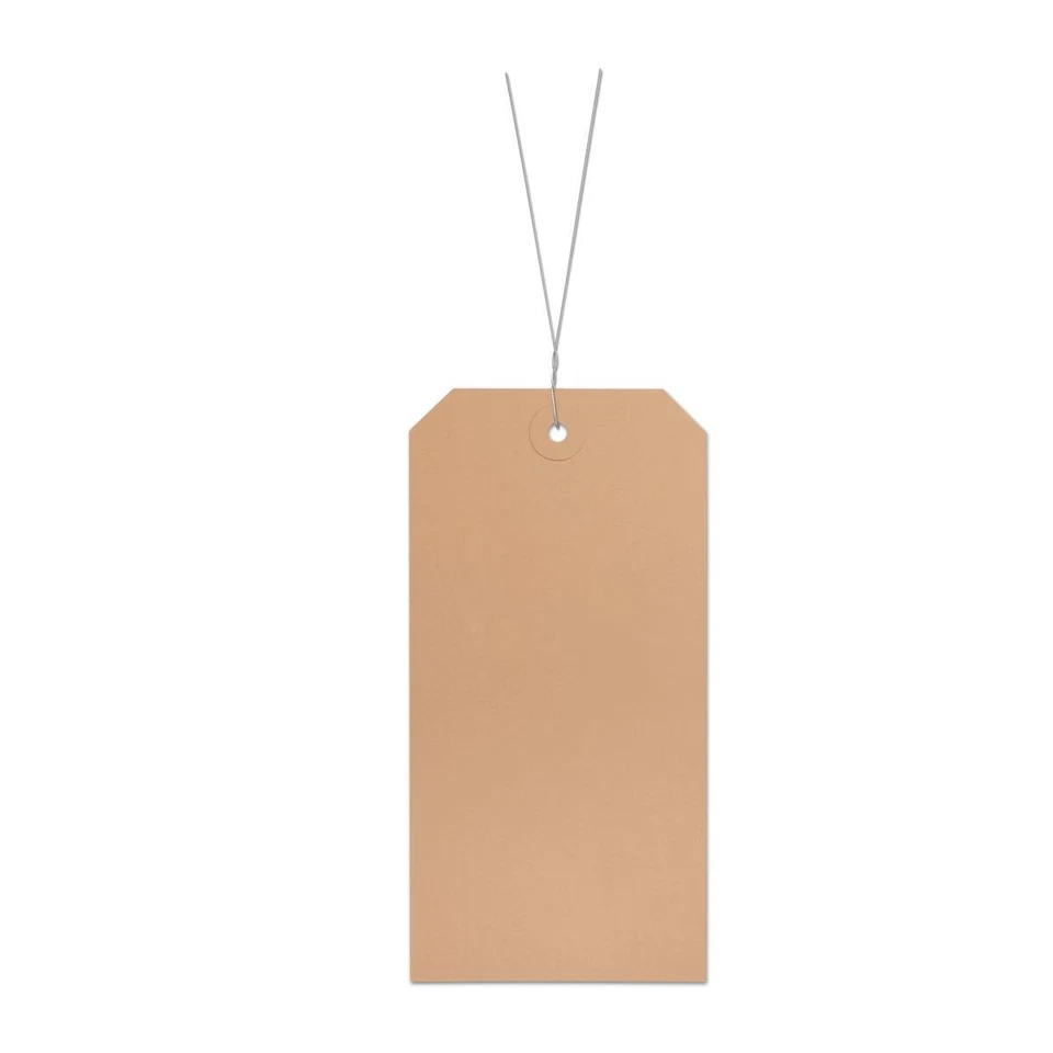 HÄNDLER MASHPAPER 500 Hängeetiketten mit Draht 80x155mm Kartonetikett braun 5263010+690001