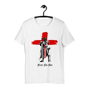 St Georges Day T Shirt Fear No Foe England St George's Kids Youth Men Women Top - Picture 1 of 6