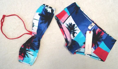 ESPRIT Bandeau Hot Pants Mädchen Bikini-Set  Gr.152/158, 164  Palmen 29,99 € NEU - Bild 1 von 3