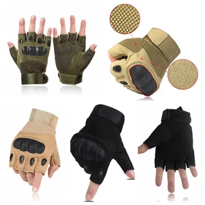 Guantes tácticos de combate del ejército sin dedos policía militar patrulla para hombre motociclista ciclismo - Imagen 1 de 23