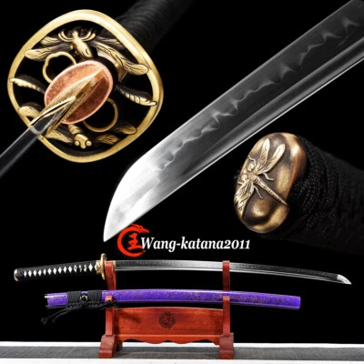 Espada Katana Samurai Japonesa Afiada Tema Libélula Full Tang T10 Argila Temperada - Imagem 1 de 4