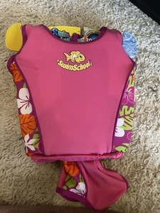 swim school girls life jacket float pink sz s/m 20-33lbs - Picture 1 of 9