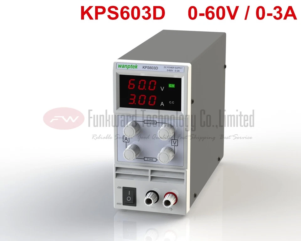 KPS603D Adjustable Mini Switch DC Power Supply Output 0-60V 0-3A AC110-220V - Image 1 of 1