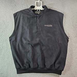 Zero Restriction Golf Outerwear Vest Men XL Microsuede Pullover Pocket Black - Picture 1 of 12
