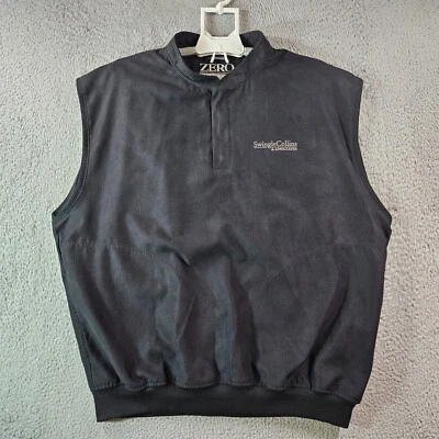 Zero Restriction Golf Outerwear Vest Men XL Microsuede Pullover Pocket Black - Image 1 of 4