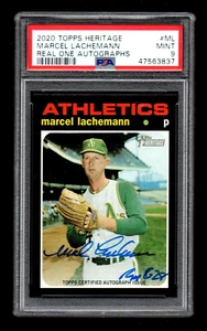 2020 Topps Heritage Real One MARCEL LACHEMANN Oakland A's Autograph PSA 9 - Imagen 1 de 2
