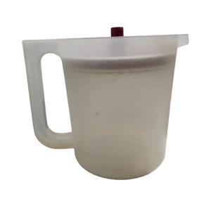 Vintage Tupperware Pitcher 1575-6 Clear W/ Red Push Button Lid Great Shape - Picture 1 of 5