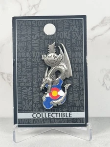 Hard Rock Cafe Pin: Denver 3D Flag Dragon Guitar Series - Picture 1 of 1