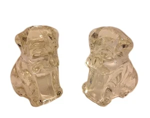 Estatuillas de perro sentado de vidrio transparente - Lote de 2 - 2,5" de alto en muy buen estado - Imagen 1 de 7