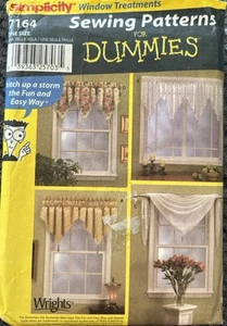 Simplicity 7164 Sewing Patterns For Dummies Window Treatments Sewing, UNCUT! - Picture 1 of 2