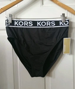 MICHAEL KORS WOMEN'S BLACK SWIM BIKINI BOTTOM, SIZE L - Picture 1 of 3