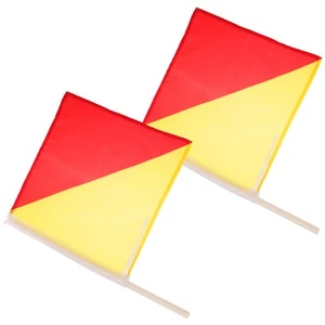 2Pcs Training Signal Flags for Referee Sports Events Bright Colors - Picture 1 of 12