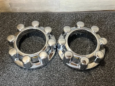 2017-24 Ford F250 Super Duty OEM Front Chrome 8 Lug Center Caps x2 HC3C-1A096-LD - Image 1 of 4
