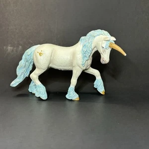 Papo White Blue Sparkle Unicorn 2011 Fantasy Horse Animal Toy Figure Collectible - Bild 1 von 14