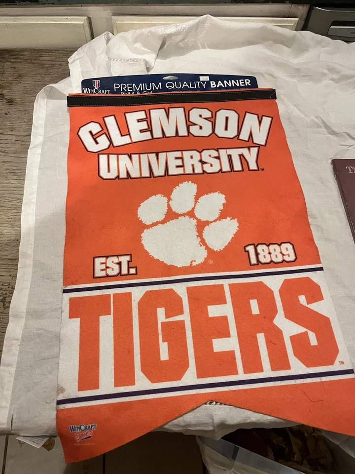 Banner de los Tigres de Clemson Banner con Licencia Oficial -NUEVO Foto 1 de 3