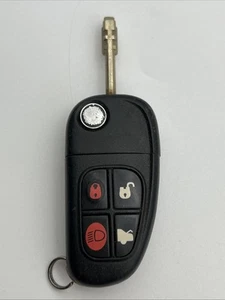 USED ORIGINAL JAGUAR 00-09 OEM FLIP KEY LESS ENTRY FOB REMOTE US SWITCHBLADE OE - Picture 1 of 4
