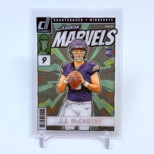 Panini Clearly Donruss #10 2024 J.J. McCarthy radiocontrol novato Gridiron Marvels SSP - Imagen 1 de 2