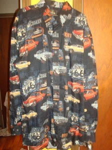 Red Head Shirt Mens XLT XL Tall Route 66 & Classic Cars Long Sleeve Button Down - Picture 1 of 7