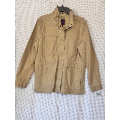 Chaqueta de safari militar Gloria Vanderbilt para mujer utilitaria caqui tostado mediana Foto 1 de 4