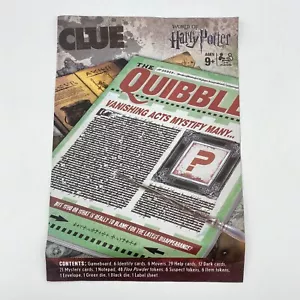 World of Harry Potter Clue Instructions Manual Rules 2011 Replacement Parts - Picture 1 of 2