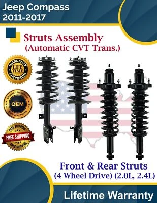 Puntales delanteros y traseros para Jeep Compass 2011-2017 2,0 L 2,4 L 4x4 garantía de por vida Foto 1 de 4