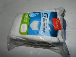 Hanes 6 Pack Pairs Tagless White Boys Briefs Underwear Size Large (14-16) - Picture 1 of 3