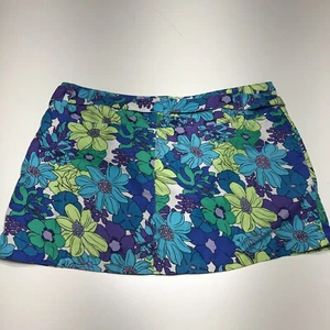 Against The Elements Mini Skirt Womens Size 14 Floral Belted Lightweight Active - Picture 1 of 12