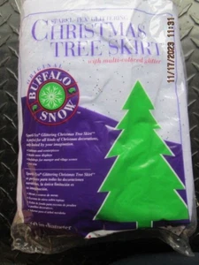 Büffel Schnee Weihnachtsbaum Rock Funkelnd-Tex glitzernd 60 Zoll Durchmesser Retro - Bild 1 von 5
