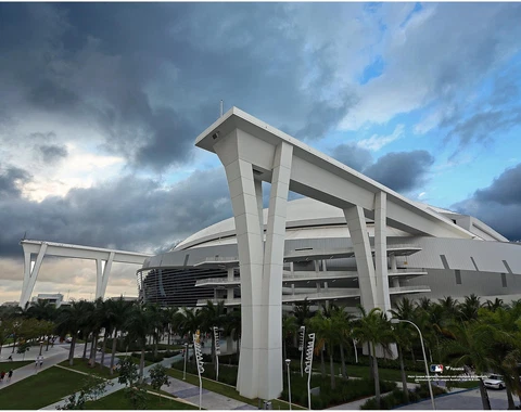 Marlins Park Florida Marlins Unsigned Exterior View Photograph Cover