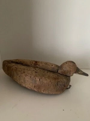 Chasse pêche art populaire. Appeau appelant leurre ancien canard en liège/cork - Photo 1/4