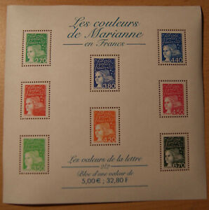 Bloc Feuillet BF42 neuf**  Les couleurs de Marianne en Francs 2001