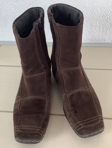 Jana Wildlederstiefel Velours Mocca Gr. 5 G, Reißverschluss gefüttert - Bild 1 von 6