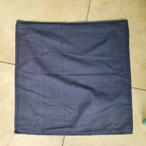 Crate & Barrel "Flanged Silk - Parisian Blue" 20" Pillow Cover - Picture 1 of 4
